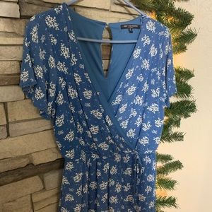 Blue and white floral romper!